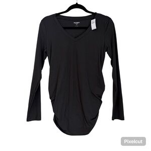 Old Navy Maternity Charcoal Long Sleeve V-Neck Top